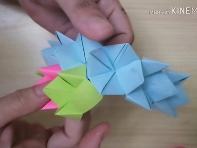 Origami(flower vase papercraft design, colorful paper design)