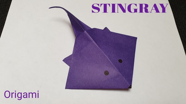 ORIGAMI PAPER SEA STINGRAY. How to make a paper Manta Ray.