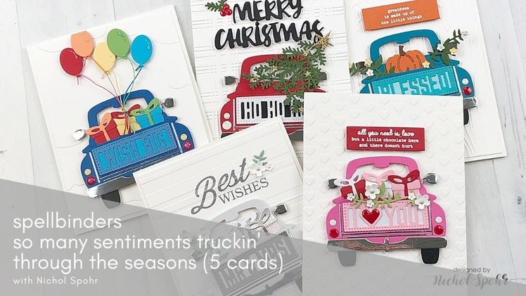 Spellbinders | Truckin' Through the Seasons So Many Sentiments (5 cards)