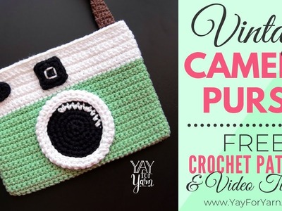 Vintage Camera Purse - Crossbody Bag or Pouch - Free Crochet Pattern | Yay For Yarn