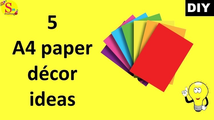 5 paper decor ideas with A4 papers | paper craft ideas for room decoration | appartment decor ideas