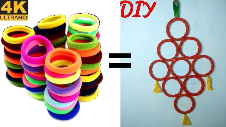 Best Out of Waste Hair Rubber Bands & Old Bangles Craft Idea || DIY arts and crafts ideas