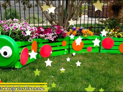 Caterpillar Wood Crate Planter - Garden Diy Craft - By Kidsnkids