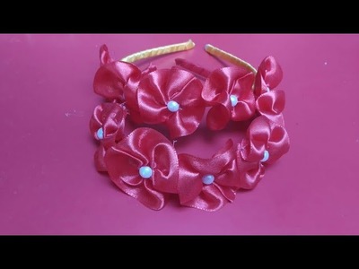 DIY craft | hairband for baby girl with satton ribbon , flower. The crafting point