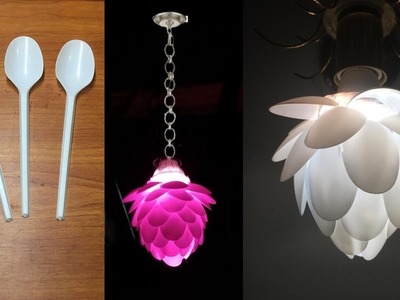 DIY Lampshade Plastic Spoon Craft Home Decoration - sendok plastik bekas