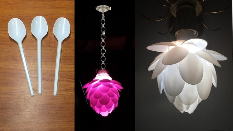 DIY Lampshade Plastic Spoon Craft Home Decoration - sendok plastik bekas