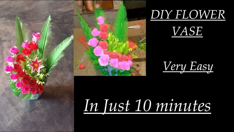 DIY Paper Flower Vase and Flower || Easy DIY || Paper Craft || Inspiration paindu crafts