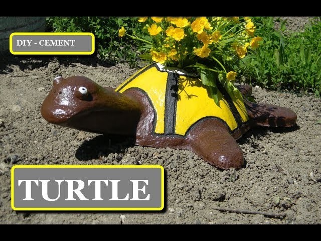 DIY - Сement Craft ideas | Make turtle flower pot | Garden turtles from cement