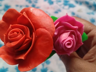 Easy Craft#Air-dry Clay ???? Rose flowers making