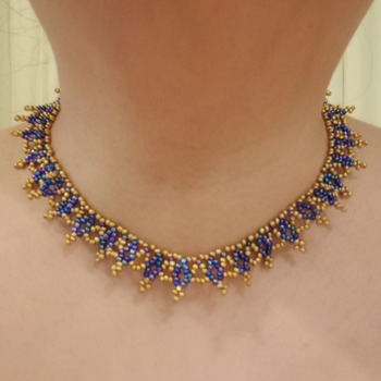 Handmade Golden Blue Necklace