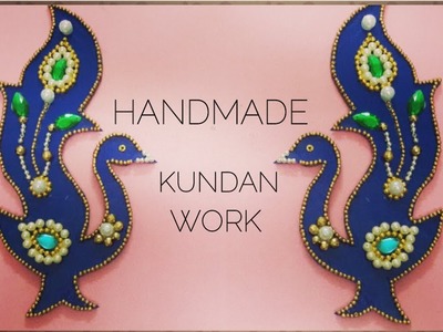 Handmade Peacock Kundan Rangoli Decor - Festive time decor ideas- Easy Craft ideas