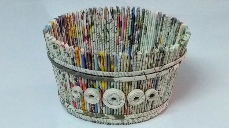 How to make a newspaper basket.DIY newspaper craft