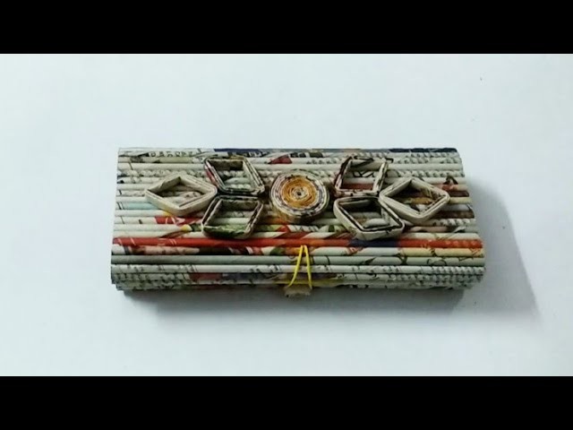 How to make a newspaper pencil box.DIY newspaper craft