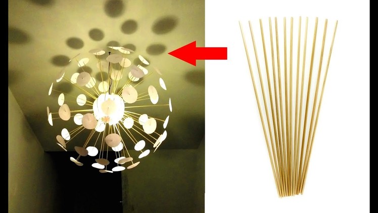 How to Make Beautiful Bamboo Stick Lamp Shade at Home | Craft Village