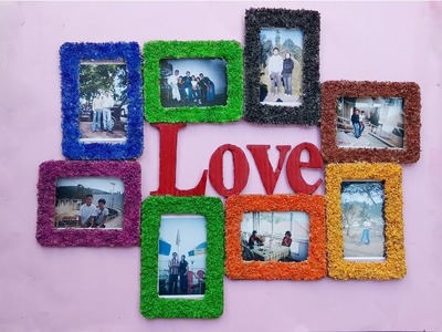 How to make cardboard.rice love photo frame. DIY cardboard craft
