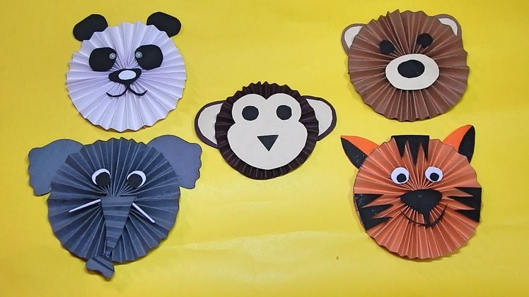 How to make cute animal faces using Paper (kids Craft)
