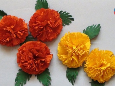 How to Make Marigold Paper Flowers | DIY Paper Craft