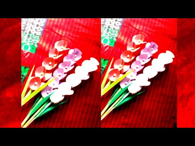 How to make paper craft flowers।  kagojer ful।