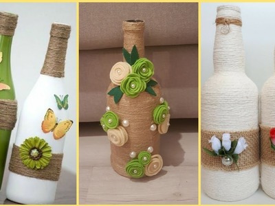 Jute Rope Bottle Craft Ideas || Handmade Jute Craft