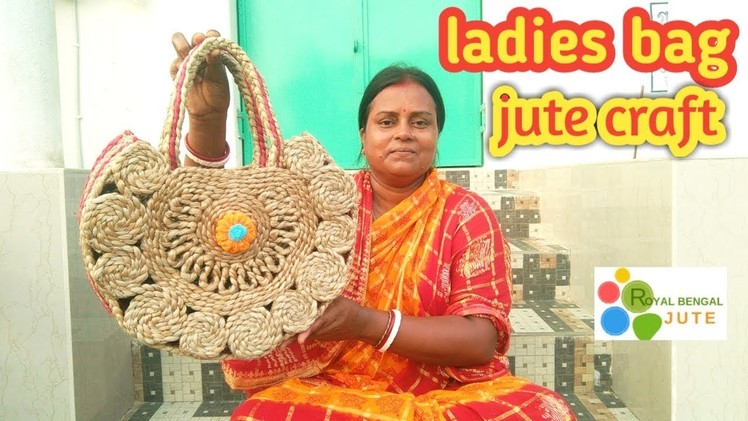 Ladies Hand Bag with braided jute rope ||Jute craft ||jute rope craft DIY