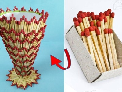 Matchstick Art and Craft Ideas  How to Make Matchstick Miniature flower vase with matchsticks  Flowe