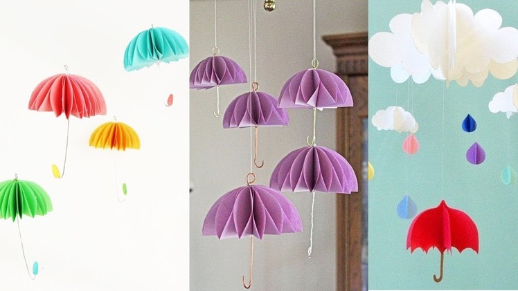 Paper umbrella wall hanging | Wall Decoration Idea with paper | Paper Craft DIY