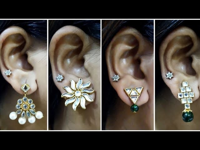 4 Easy Stud Earring Design | DIY | 5 min Craft | Hand made jewellery | Paper Earrings making at home