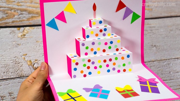 DIY Birthday Cake Pop Up Card | Easy Pop Up Card Tutorials | Craft for Kids