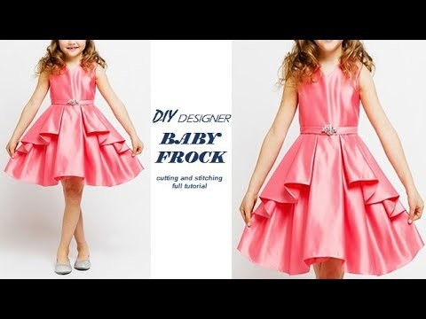 DIY Designer Layered Baby Frock Cutting and stitching Full Tutorial
