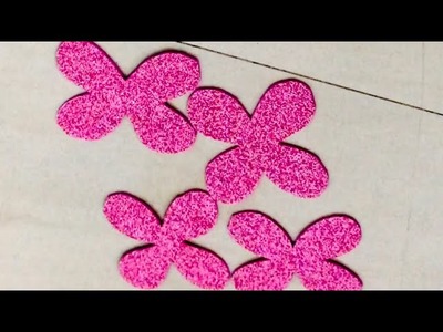 DIY- glitter paper rose full tutorial. how to make rose from paper. creative ideas. rose flower