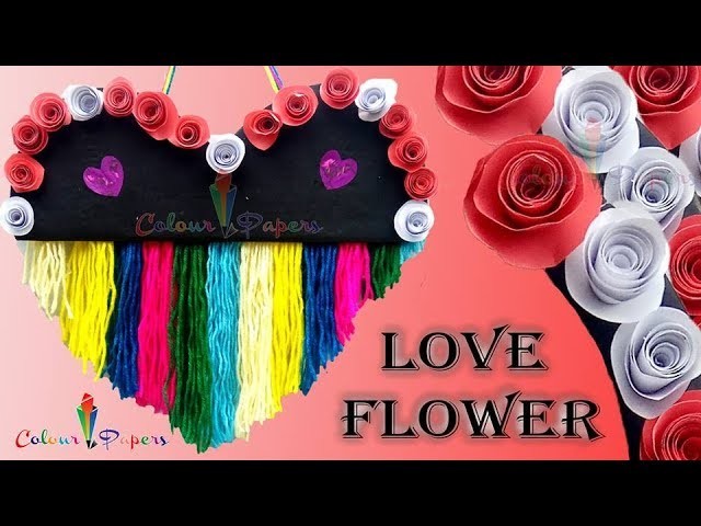 DIY Love Flower Card.Handmade card.Valentine's day gift idea.Tutorial For Scrapbook.ColourPapers
