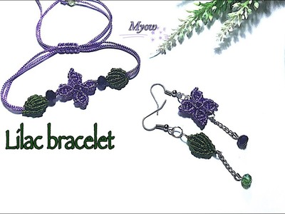 DIy - macrame lilac flower bracelet - VT0026