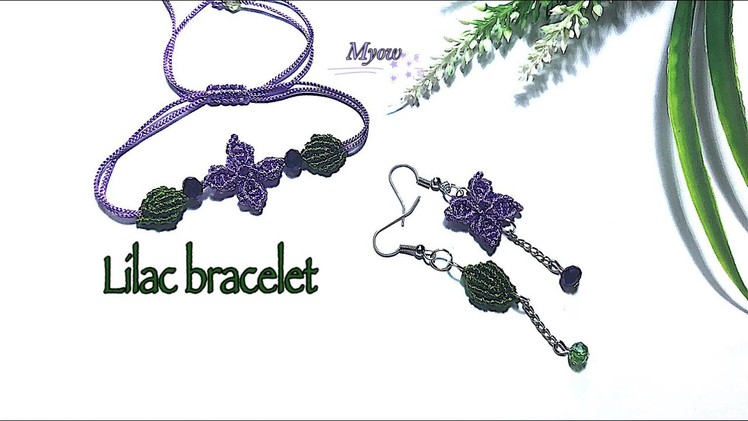 DIy - macrame lilac flower bracelet - VT0026