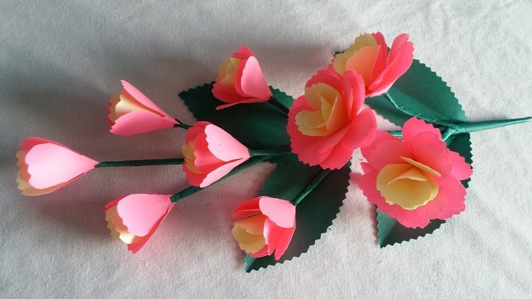 DIY Paper Flower Making Tutorial | How to Make Paper Flower | Paper Craft