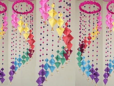 DIY- Paper Wall Hangnig || Home Decoration Idea || DIY Jhumar Craft