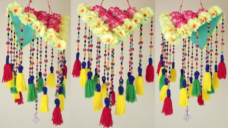 DIY- Wall Hanging Craft Idea !!! Woolen Jhumar || Room Decor Idea