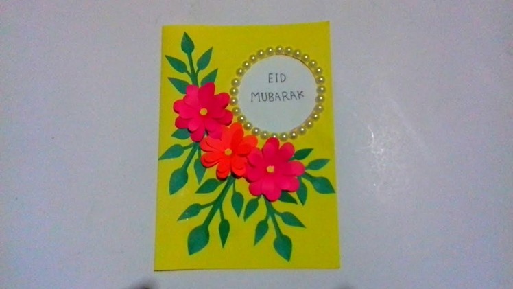 Eid Mubarak for all. Eid card. DIY. craft idea. How to make Eid card of colour paper. Eid gift card