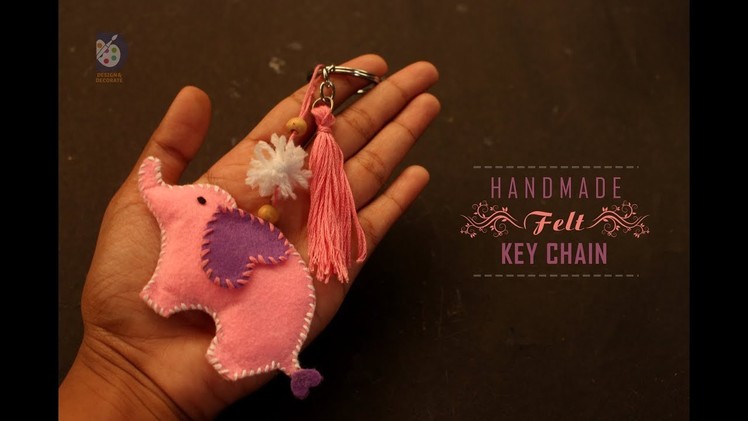 How to make a Elephant keychain.DIY HANDMADE GIFT.Cute Felt Elephant Keychain DIY