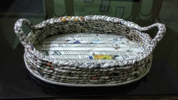 How to make a newspaper basket.Best out of waste craft