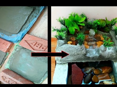 How to make cement water fall fountain at home | diy | p craft