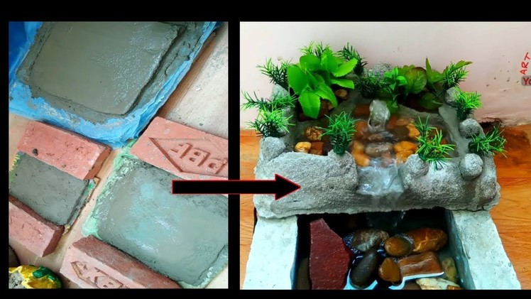 How to make cement water fall fountain at home | diy | p craft
