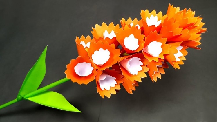 How to Make Flower with Paper | DIY Making Paper Stick Flower Tutorial | Jarine's Crafty Creation