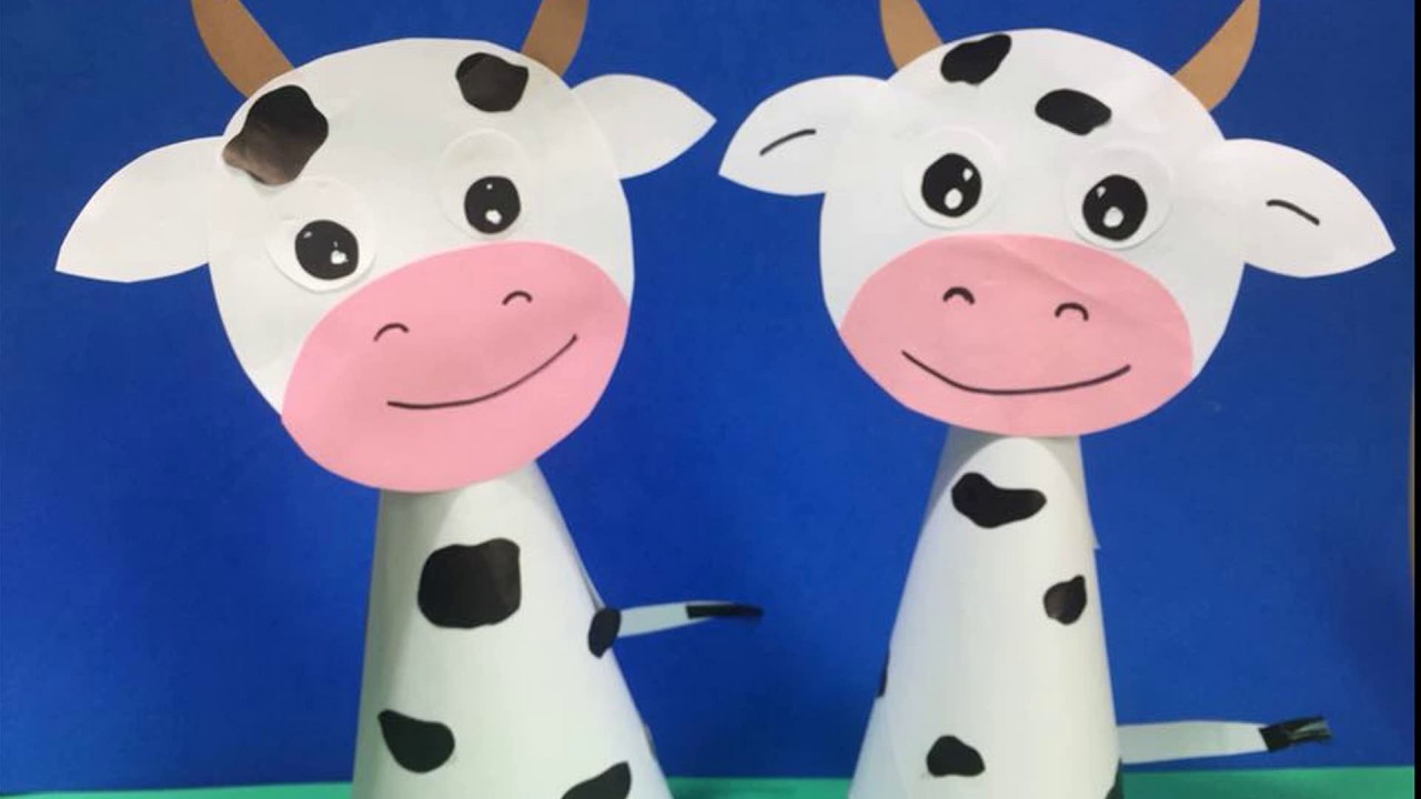 How to make paper cow craft for kids, Easy paper cow Paper craft ideas ...