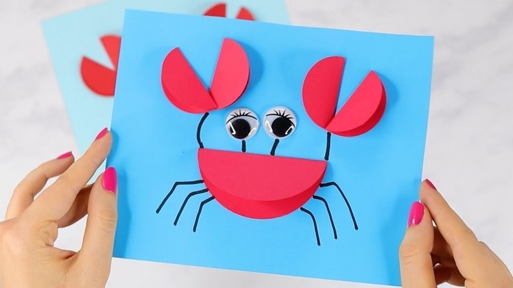 Paper Circle Crab Craft - easy paper craft for kids