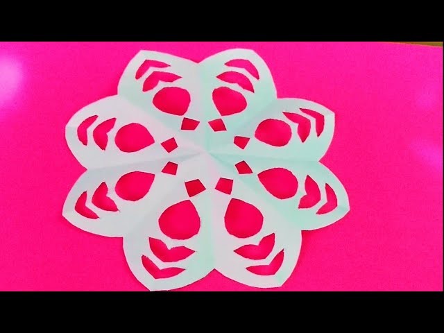 Paper Cutting flower DIY|How to Make easy paper cutting design for decoration|Nutan Crafts