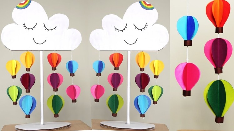 Paper Hot Air Balloon Paper Craft for Kid - DIY Easy paper wall decoration ideas