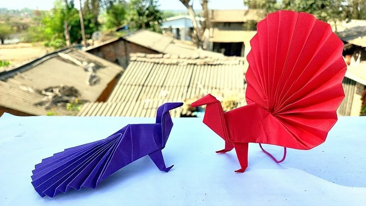 Paper Peacock - Time Lapse || Origami Peacock || DIY