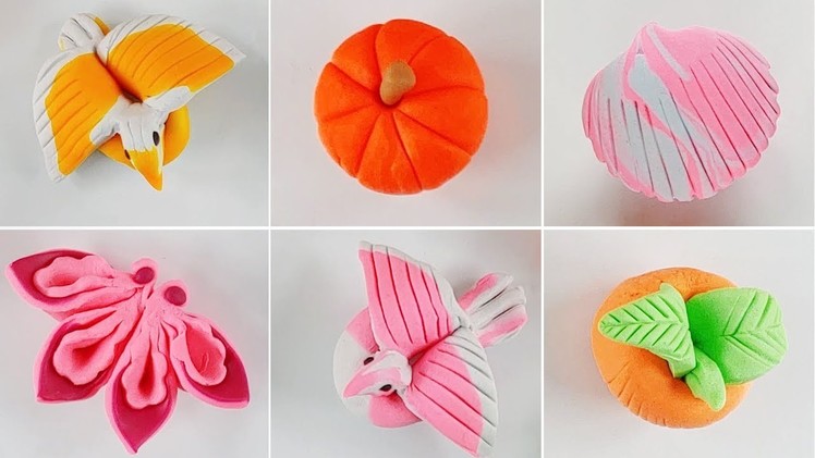 Pumpkin Bird Clam Flower Clay Craft #Kids #Baby #Play-Doh #Bird #Pumpkin - TT TOY