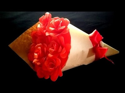 Rose Flower Bouquet. How To Make Paper Rose Flower Bouquet. Diy Paper Craft.