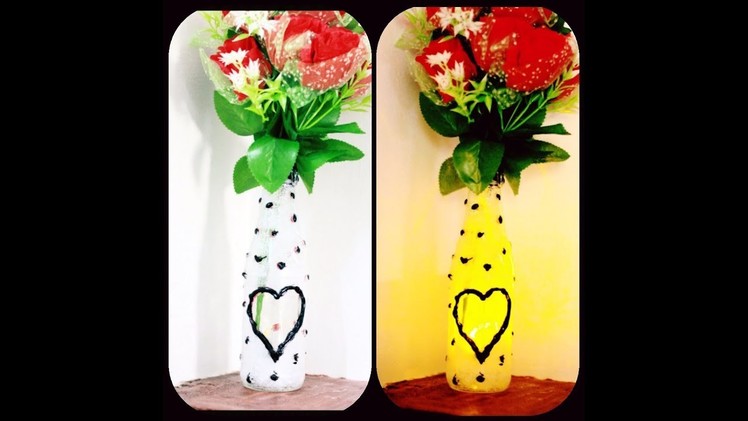 Sauce bottle ഇനി കളയേണ്ട.glass bottle craft.flower vase with light.vaiga's world. .